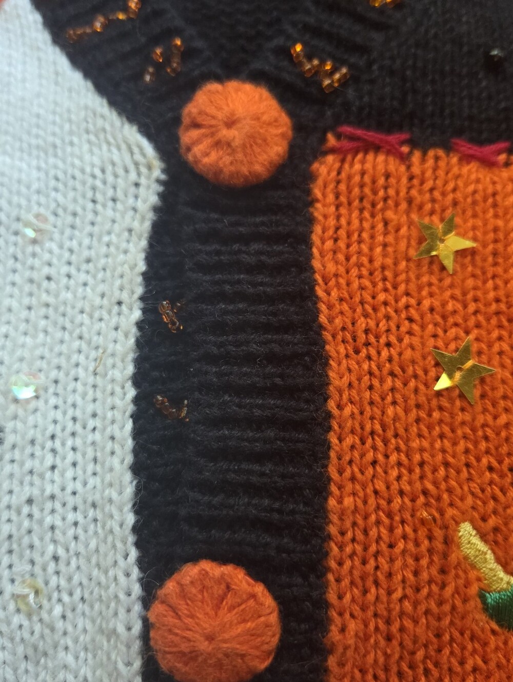 BASIC EDITIONS Vintage Embellished Halloween Sweater Vest Large - Picture 4 of 7